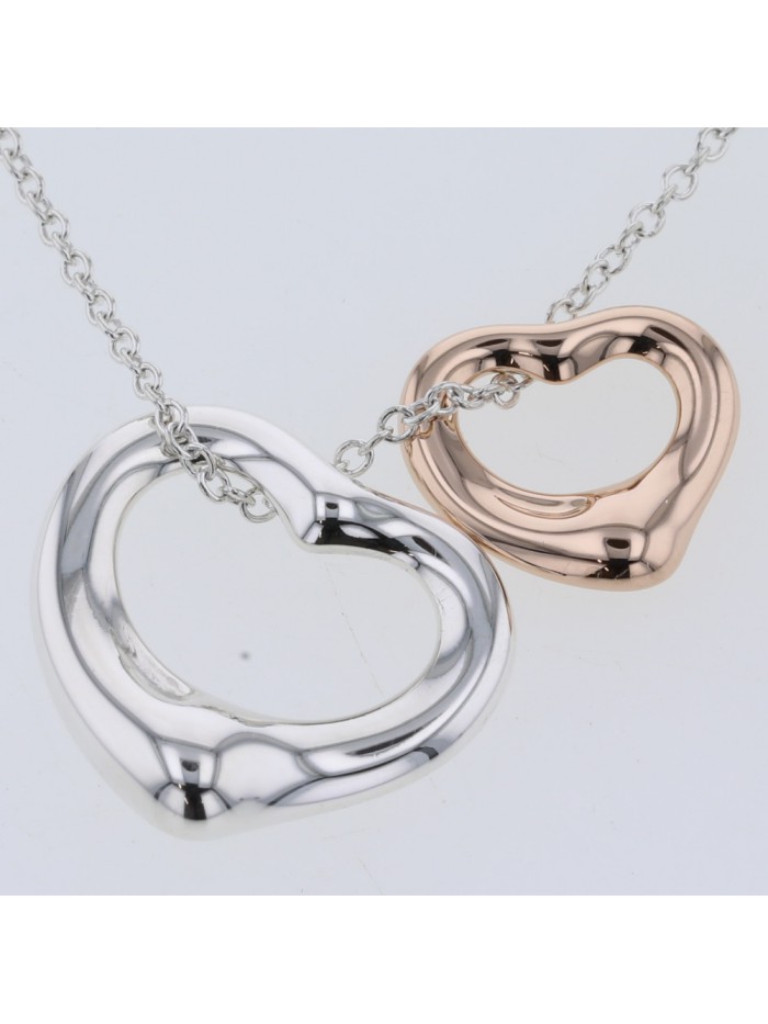 Double Open Heart Pendant Necklace