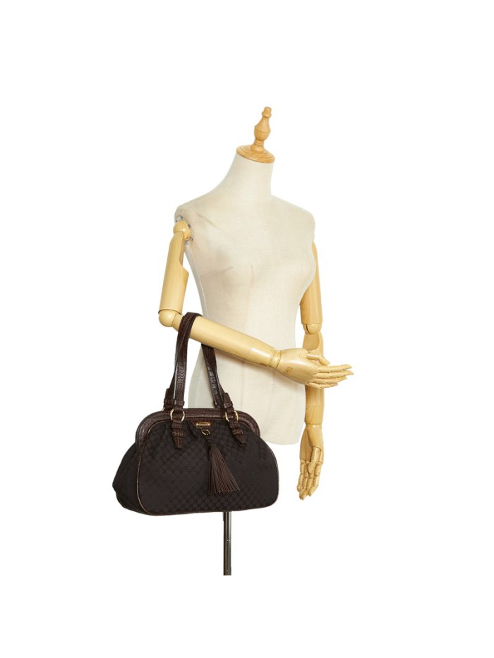 Macadam Canvas Tassel Shoulder Bag