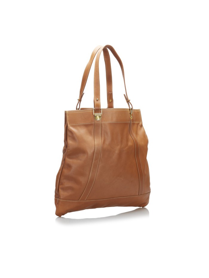 Leather Tote Bag with Pouch