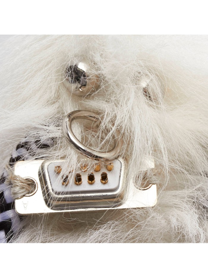 Robot Fur Bag Charm Keychain