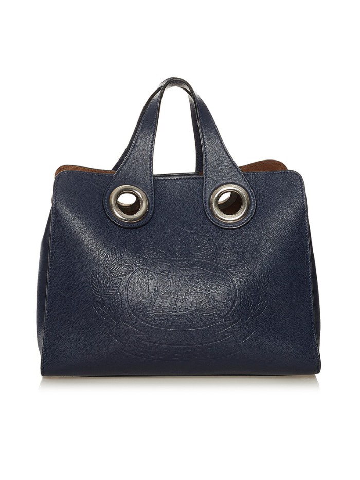 Leather Embossed Crest Two Way Bag