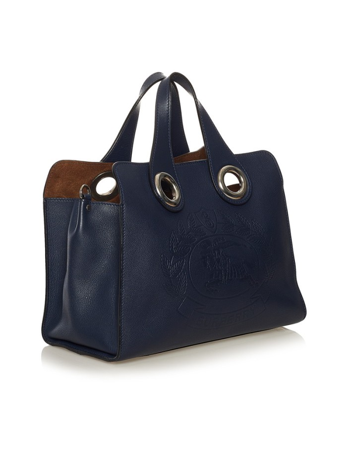 Leather Embossed Crest Two Way Bag