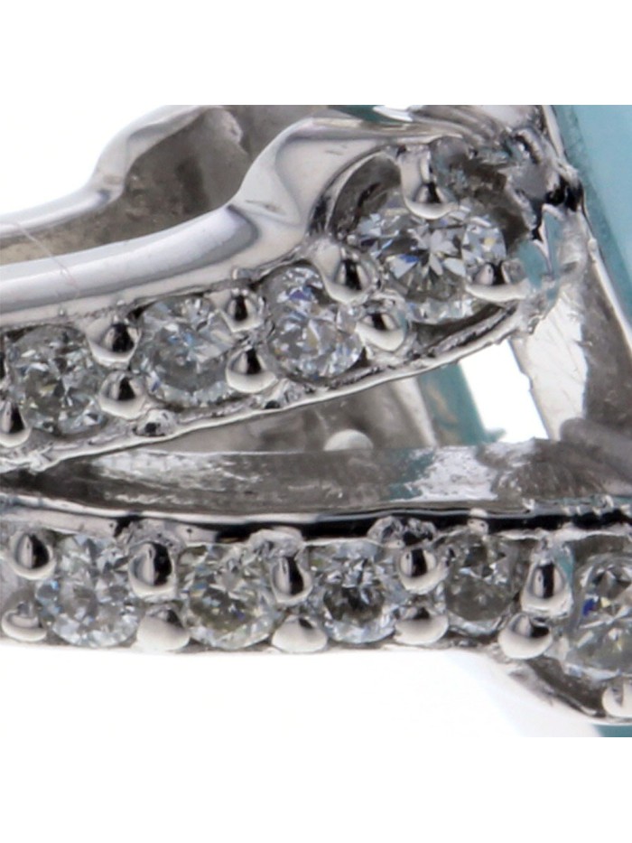 Platinum Diamond & Pectolite Ring