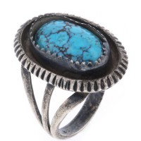 Silver Turquoise Gem Ring