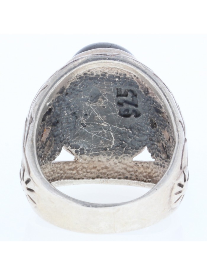 Silver Leaf Stone Ring