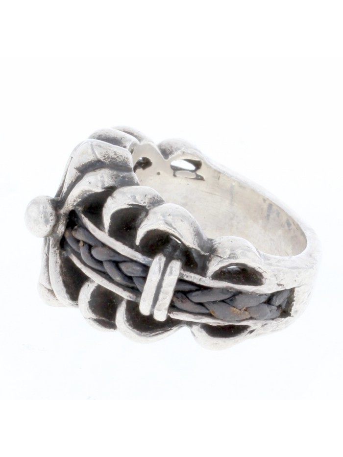 Silver Floral Cross Ring