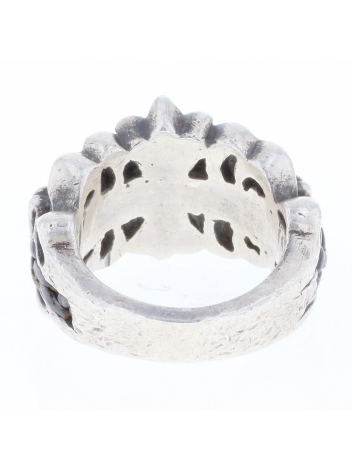 Silver Floral Cross Ring