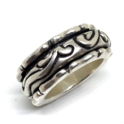 Silver Arabesque Rotating Ring