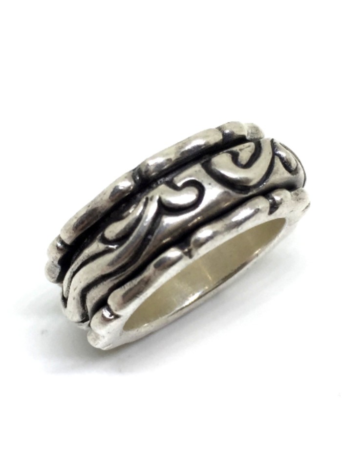 Silver Arabesque Rotating Ring