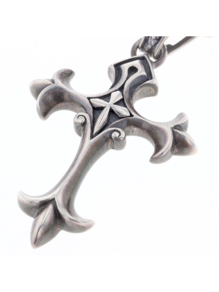 Silver Medieval Cross Pendant Necklace
