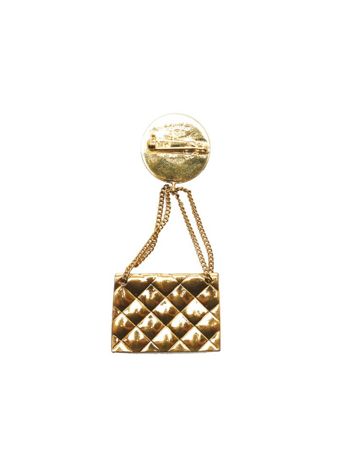 Quilted Flap Bag Brooch