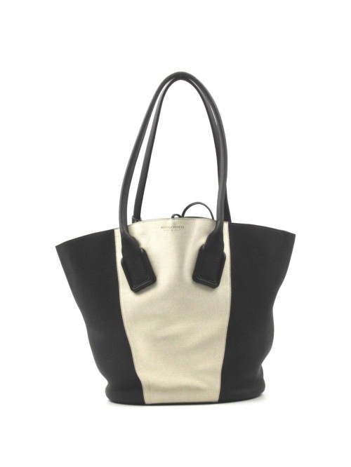 Canvas Leather Trimmed Tote Bag