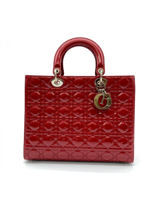 Large Cannage Patent Leather Lady Dior