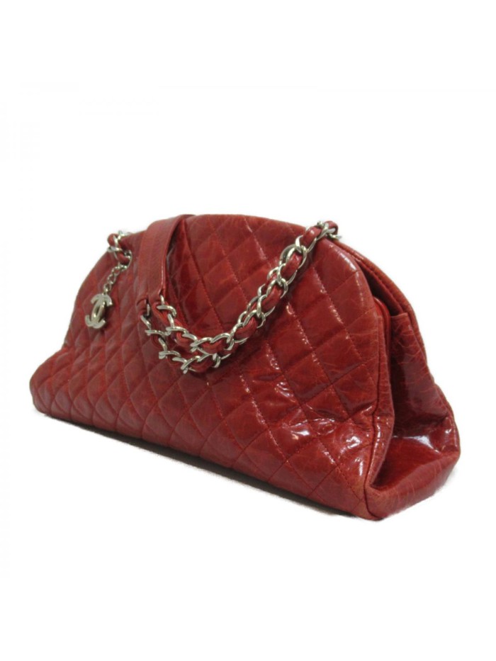 Just Mademoiselle Quilted Patent Leather Bowling Bag