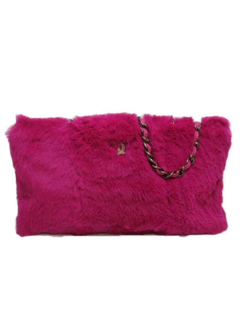 CC Rabbit Fur Chain Shoulder Bag