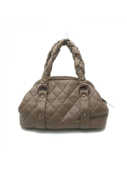 CC Quilted Leather Lady Braid Bowler Handbag