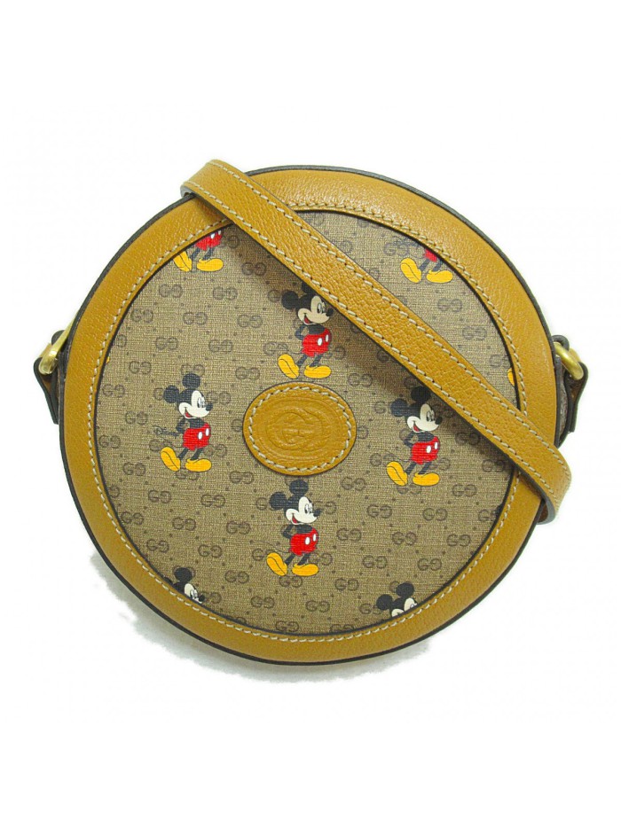 GG Supreme Mickey Mouse Round Crossbody Bag