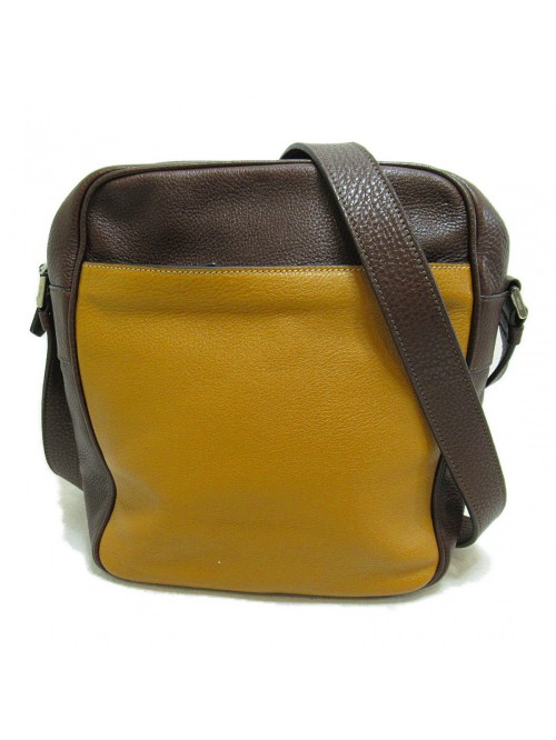 Leather Bicolor Zip Crossbody Bag