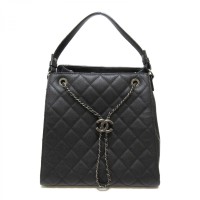 CC Caviar Quilted Accordion Bucket Bag