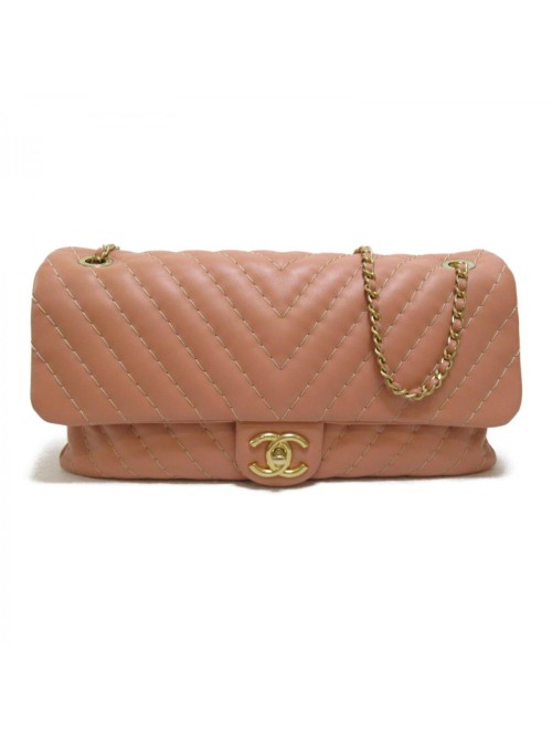CC Quilted Leather Single Flap Bag