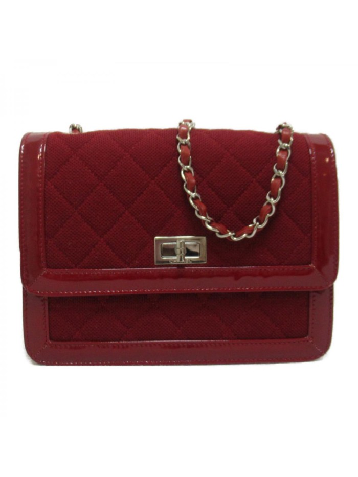Reissue Quilted Canvas & Patent Leather Flap Bag