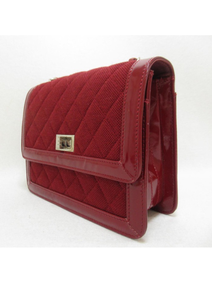 Reissue Quilted Canvas & Patent Leather Flap Bag