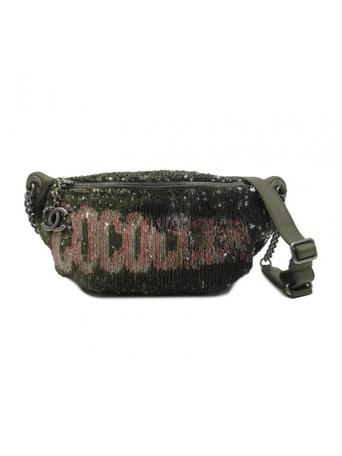 Coco Cuba Leather & Sequin Belt Bag