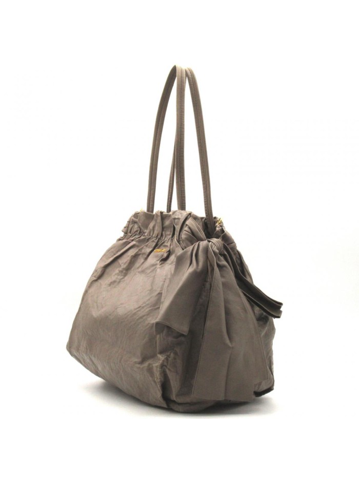 Leather Drawstring Tote Bag