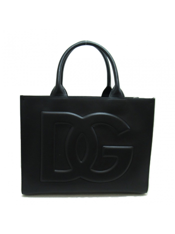 Logo Embossed Leather Tote Bag