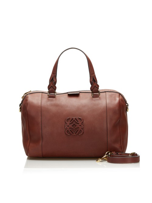 Fusta Leather Anagram Boston Bag