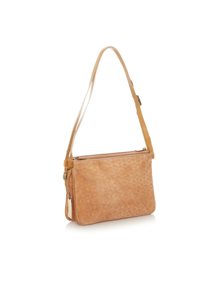 C Macadam Suede Shoulder Bag