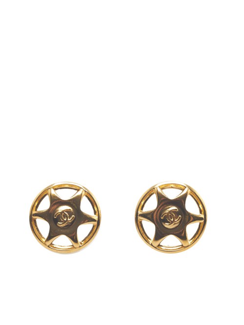 CC Round Star Clip On Earrings