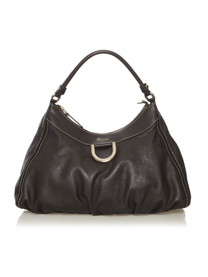 Abbey D-Ring Leather Shoulder Bag