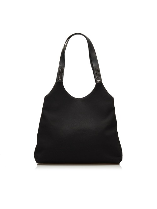 Nylon & Leather Hobo Bag