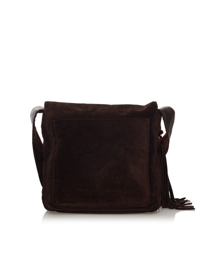 Coco Mark Suede Fringe Shoulder Bag