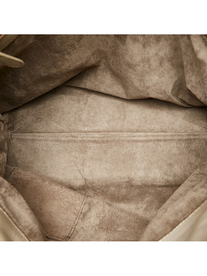Intrecciato Detail Leather Shoulder Bag