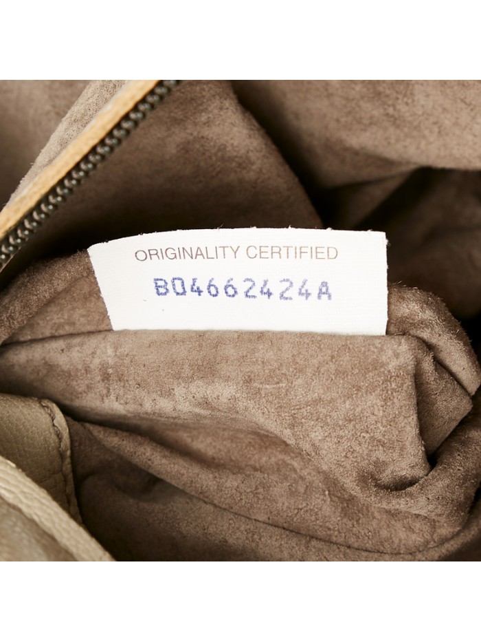 Intrecciato Detail Leather Shoulder Bag