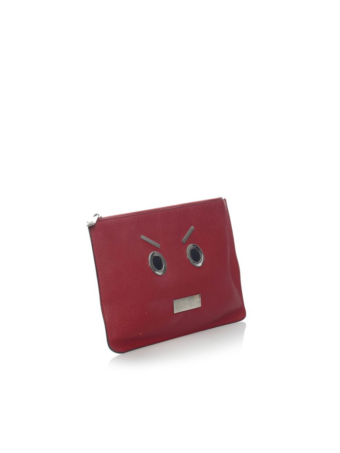 Leather Face Clutch Bag