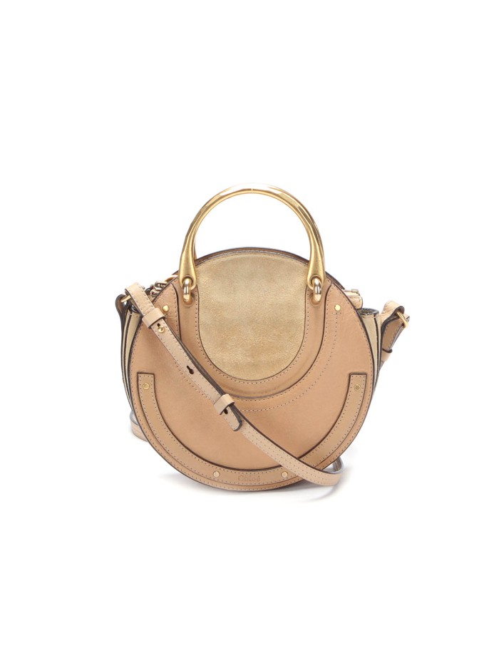 Suede Trimmed Handle Bag
