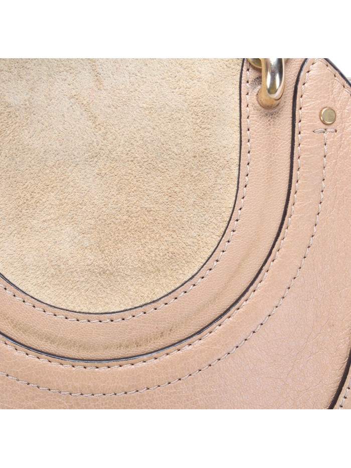 Suede Trimmed Handle Bag