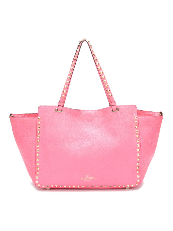 Rockstud Leather Tote Bag