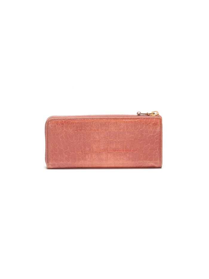 Embossed Leather Zippy Wallet