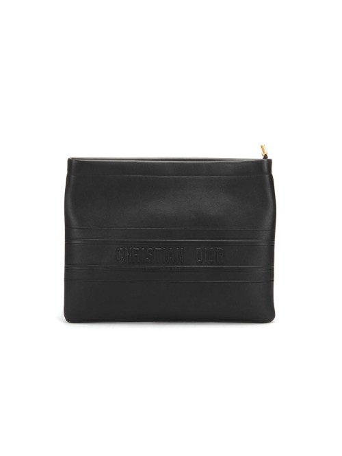 Leather Logo Clutch Bag