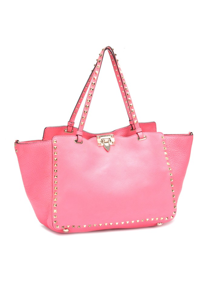 Rockstud Leather Tote Bag